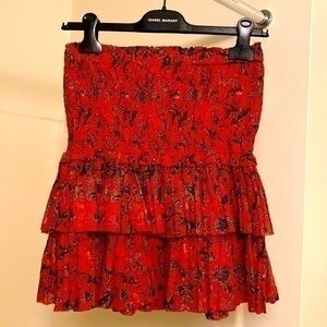 Isabel Marant red printed Naoma skirt